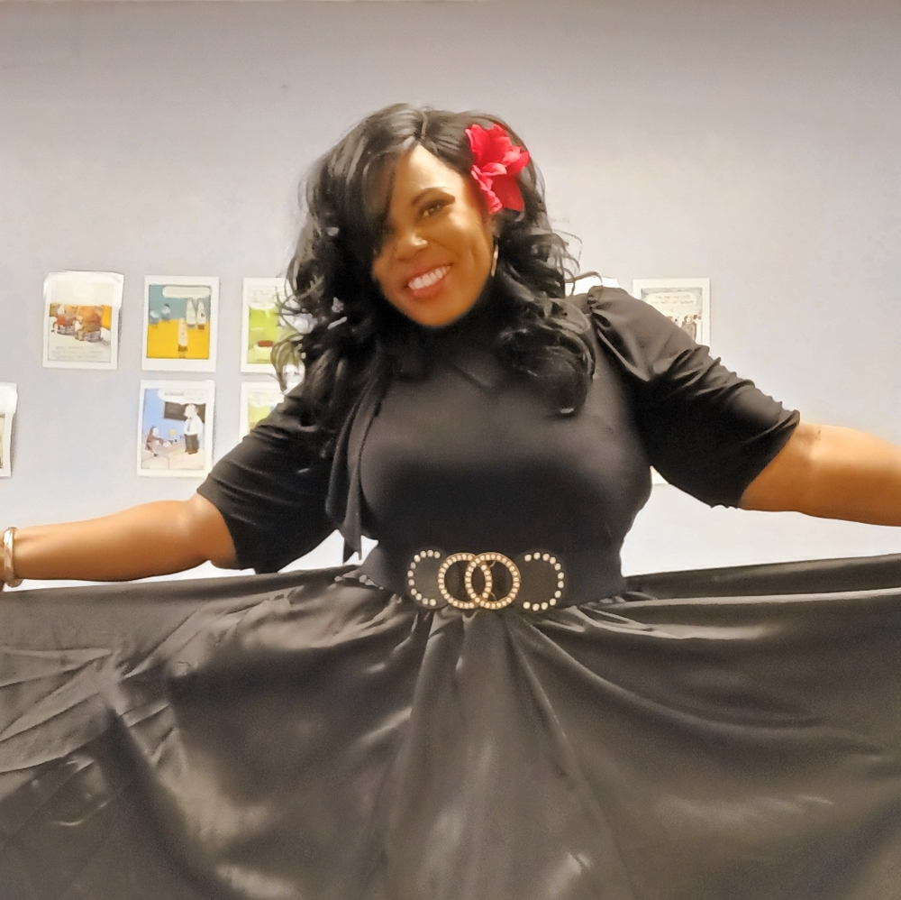 Cato Black Satin Skirt Size Medium